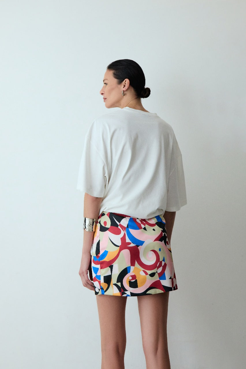 mini saia psicodélica