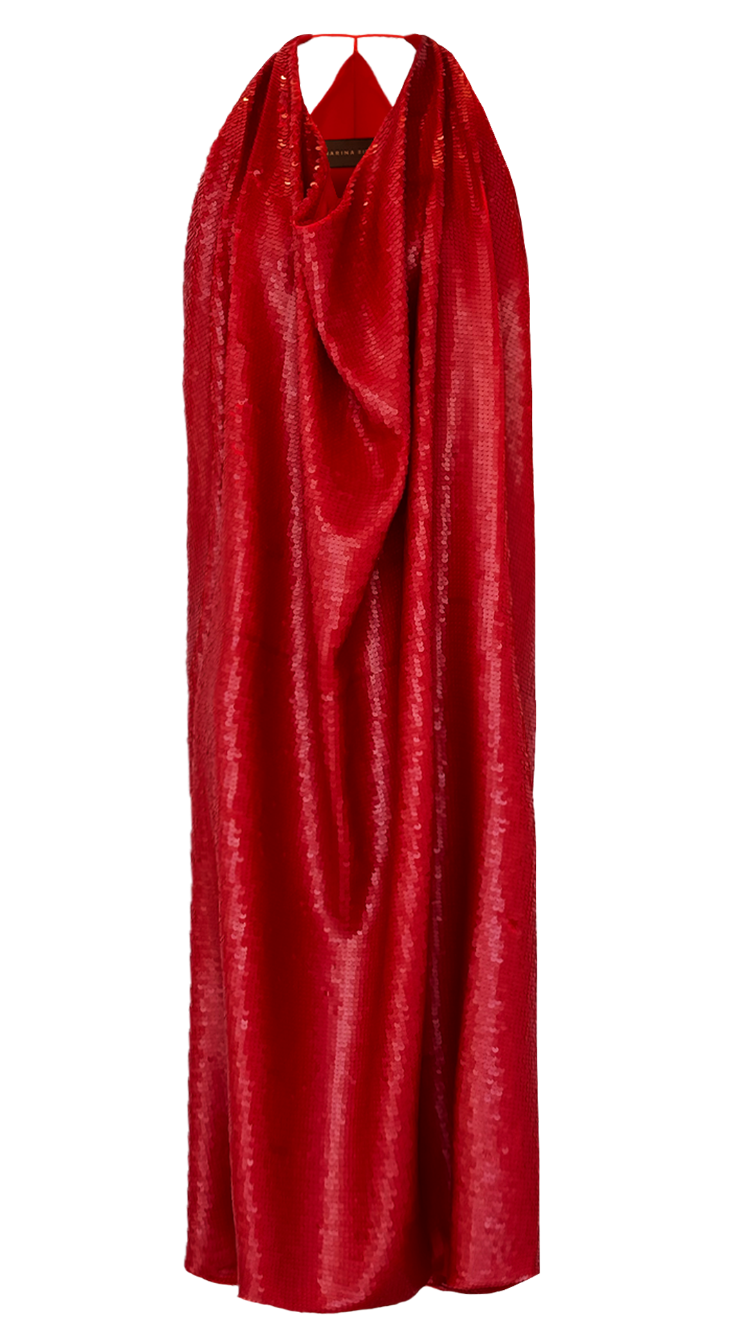 vestido alga paetê vermelho