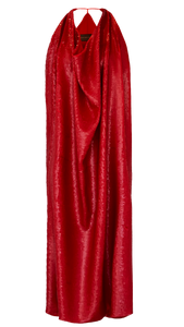 vestido alga paetê vermelho