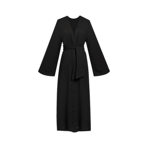 vestido kimono com faixa preto