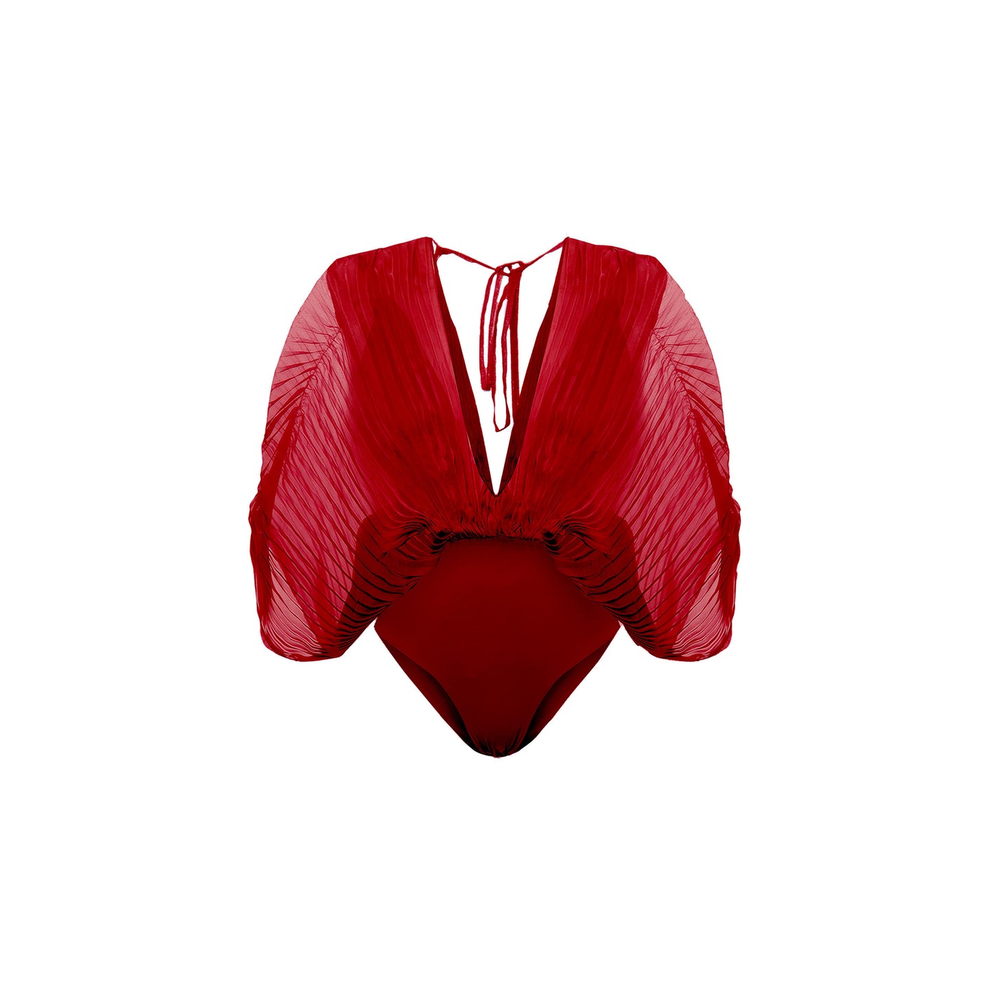 Body Chiffon Pleats Red